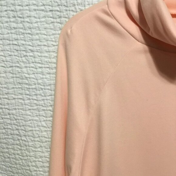 Tankaneo Sweatshirt Loose Fit Turtleneck Draw Tie Women's Size L Thumbholes Pink - Picture 6 of 11